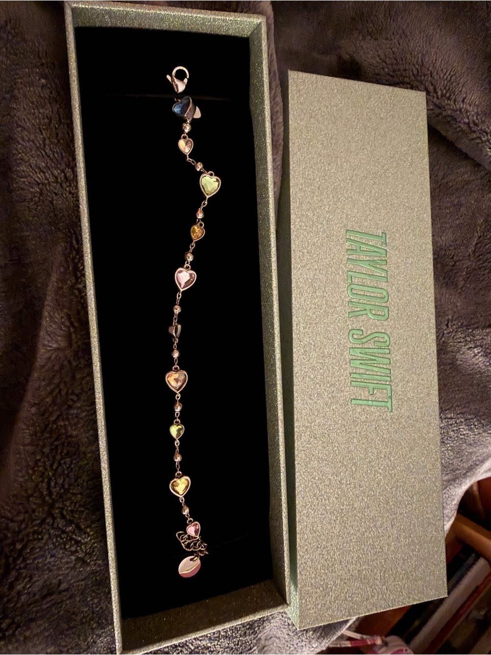 Taylor Swift Lover Heart Charm Bracelet